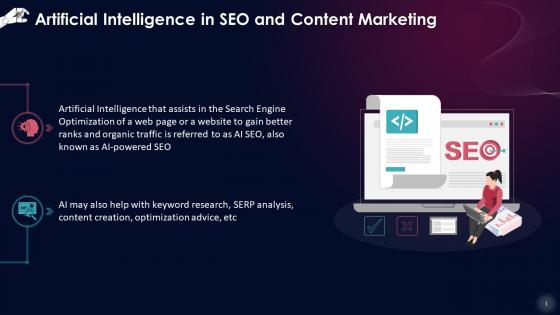 Artificial Intelligence In SEO And Content Marketing Training Ppt