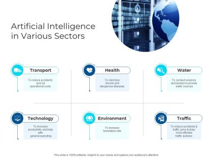 Artificial intelligence in various sectors ai ppt slides