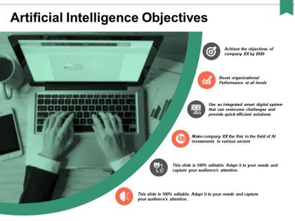 Artificial intelligence objectives ppt powerpoint presentation portfolio icons