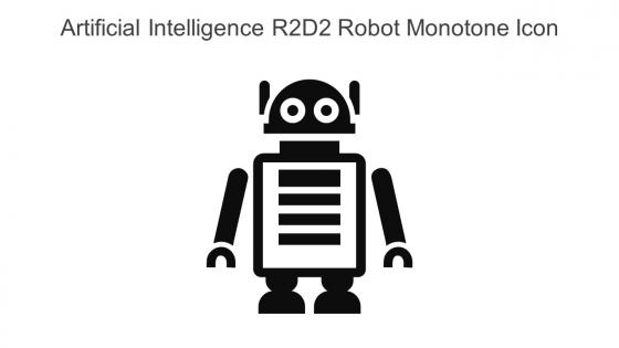 Artificial Intelligence R2D2 Robot Monotone Icon In Powerpoint Pptx Png And Editable Eps Format