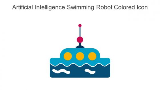 Artificial Intelligence Swimming Robot Colored Icon In Powerpoint Pptx Png And Editable Eps Format