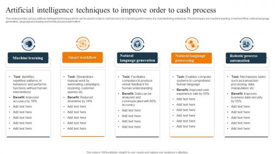 Artificial Intelligence Techniques To Improve Order To Cash Process