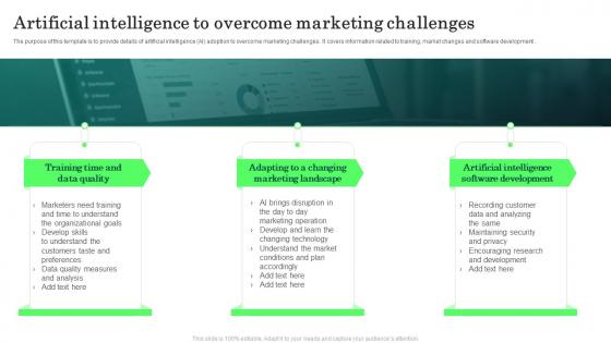 Artificial Intelligence To Overcome Marketing Challenges