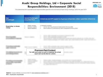 Asahi group holdings ltd corporate social responsibilities environment 2018