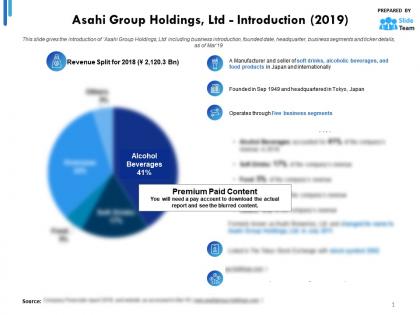 Asahi group holdings ltd introduction 2019