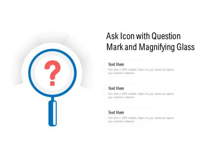 Ask icon with question mark and magnifying glass