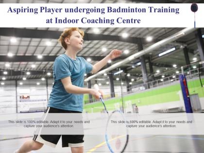 Aspiring player undergoing badminton training at indoor coaching centre