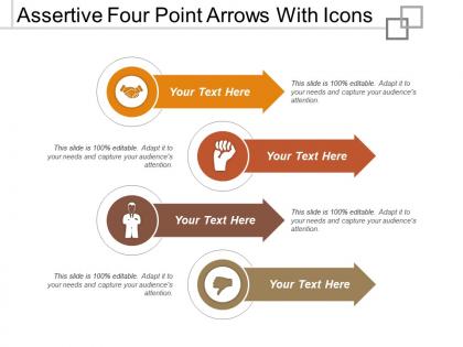 Assertive four point arrows with icons