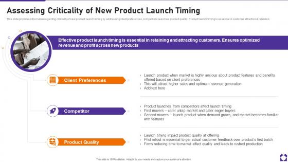 Assessing Criticality Of New Product Launch Timing Product Launch Playbook