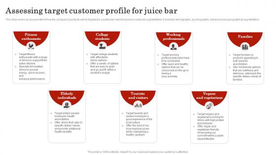 Assessing Target Customer Profile For Juice Smoothie Bar Business Plan BP SS