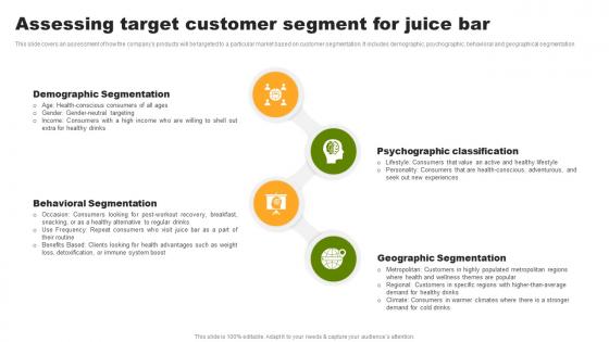 Assessing Target Customer Segment For Juice Bar Organic Juice Bar Franchise BP SS