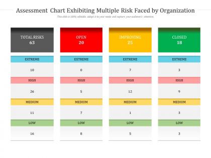 Assessment chart exhibiting multiple risk faced by organization
