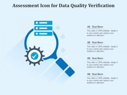 Assessment icon for data quality verification