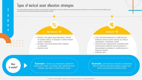 Asset Allocation Investment Types Of Tactical Asset Allocation Strategies