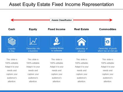 Asset equity estate fixed income representation