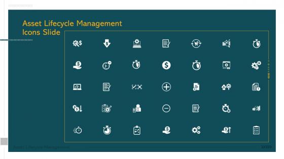 Asset lifecycle management icons slide
