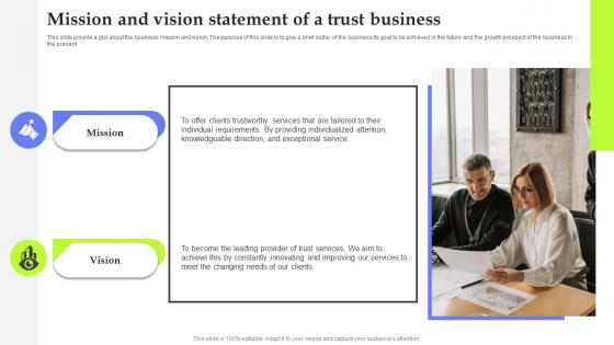 Asset Management Start Up Mission And Vision Statement Of A Trust Business BP SS