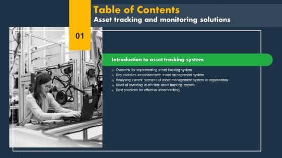 Asset Tracking And Monitoring Solutions Table Of Contents