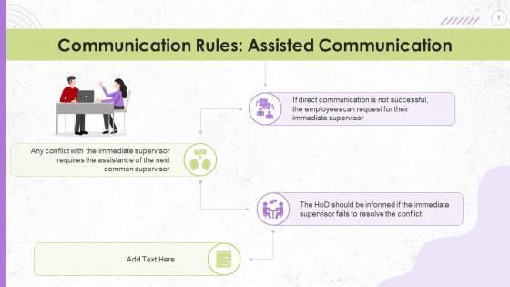 Assisted Communication Rule To Resolve Workplace Conflict Training Ppt