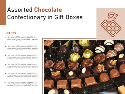 Assorted chocolate confectionary in gift boxes