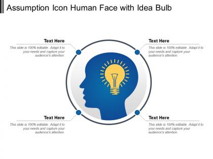 Assumption icon human face with idea bulb