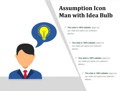 Assumption icon man with idea bulb