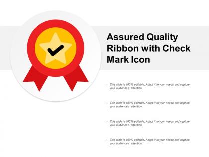 Assured quality ribbon with check mark icon