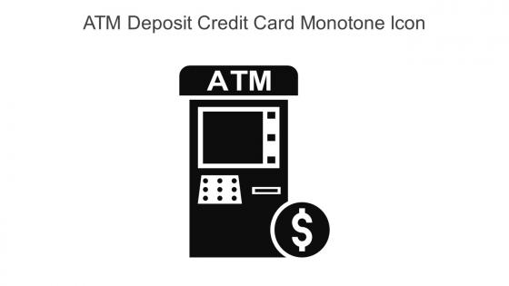 Atm Deposit Credit Card Monotone Icon In Powerpoint Pptx Png And Editable Eps Format