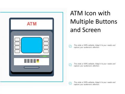 Atm icon with multiple buttons and screen