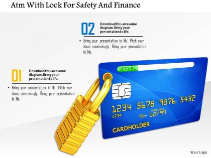 Atm with lock for safety and finance image graphics for powerpoint