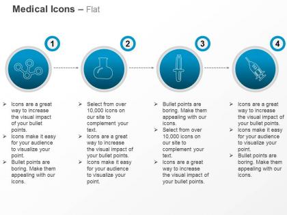 Atoms flask syringe dropper ppt icons graphics
