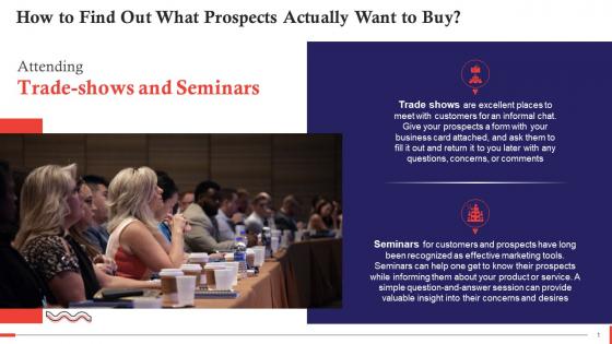 Attending Tradeshows And Seminars To Understand Prospects Want Training Ppt