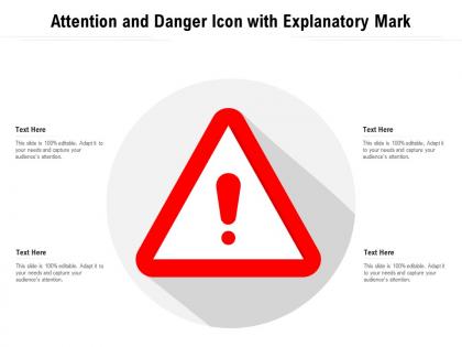 Attention and danger icon with explanatory mark