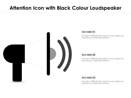 Attention icon with black colour loudspeaker