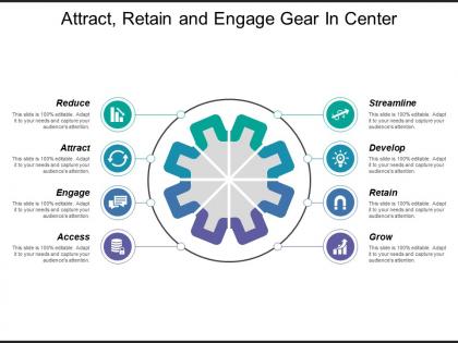 Attract retain and engage gear in center