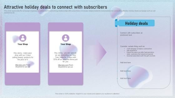 Attractive Holiday Deals To Connect With Subscribers Text Message Marketing Techniques MKT SS