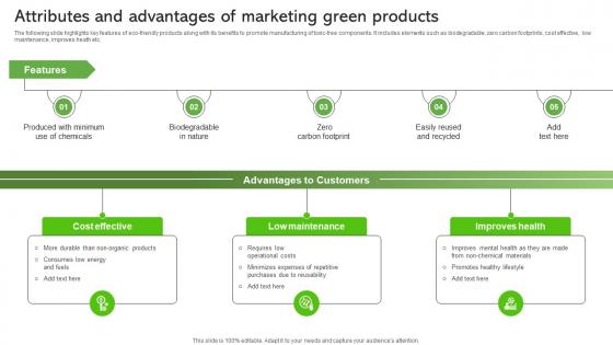 Attributes And Advantages Of Marketing Green Products Sustainable Supply Chain MKT SS V