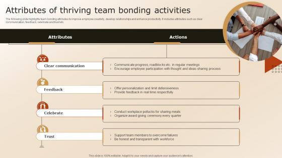 Attributes Of Thriving Team Bonding Activities
