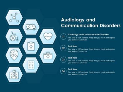 Audiology and communication disorders ppt powerpoint presentation icon graphics