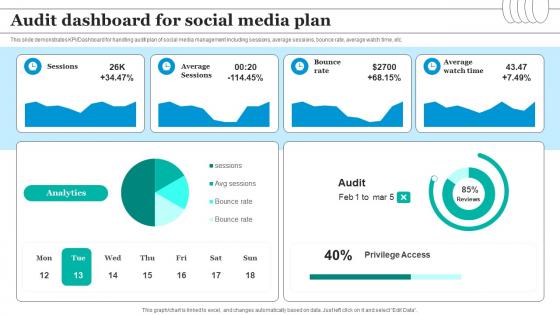Audit Dashboard For Social Media Plan