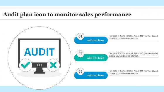 Audit Plan Icon To Monitor Sales Performance