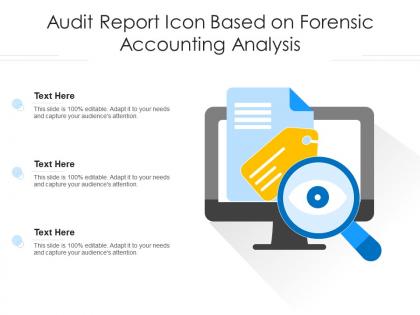 Audit report icon based on forensic accounting analysis