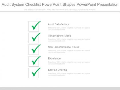 Audit system checklist powerpoint shapes powerpoint presentation
