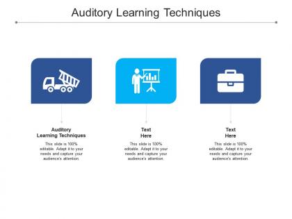 Auditory learning techniques ppt powerpoint presentation icon example introduction cpb
