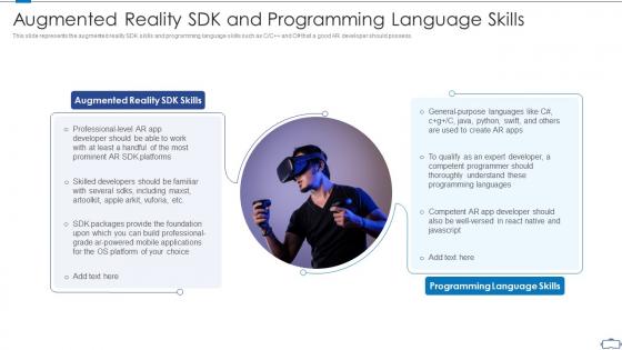 Augmented reality sdk and programming language skills virtual reality and augmented reality