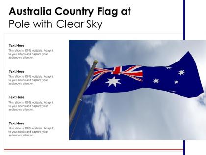 Australia country flag at pole with clear sky