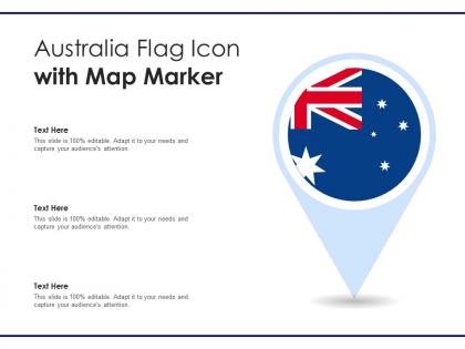 Australia flag icon with map marker