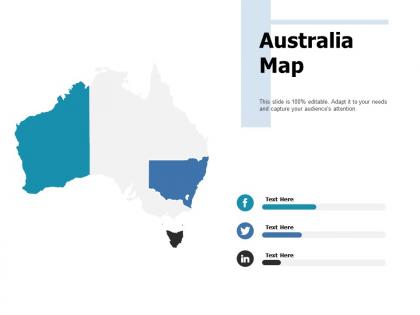 Australia map geographical ppt portfolio slide portrait