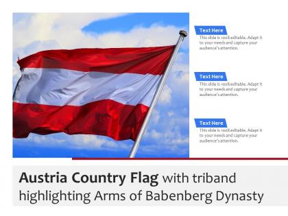 Austria country flag with triband highlighting arms of babenberg dynasty