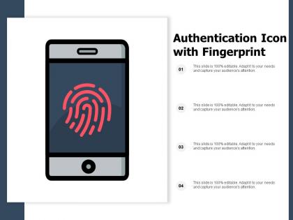Authentication icon with fingerprint